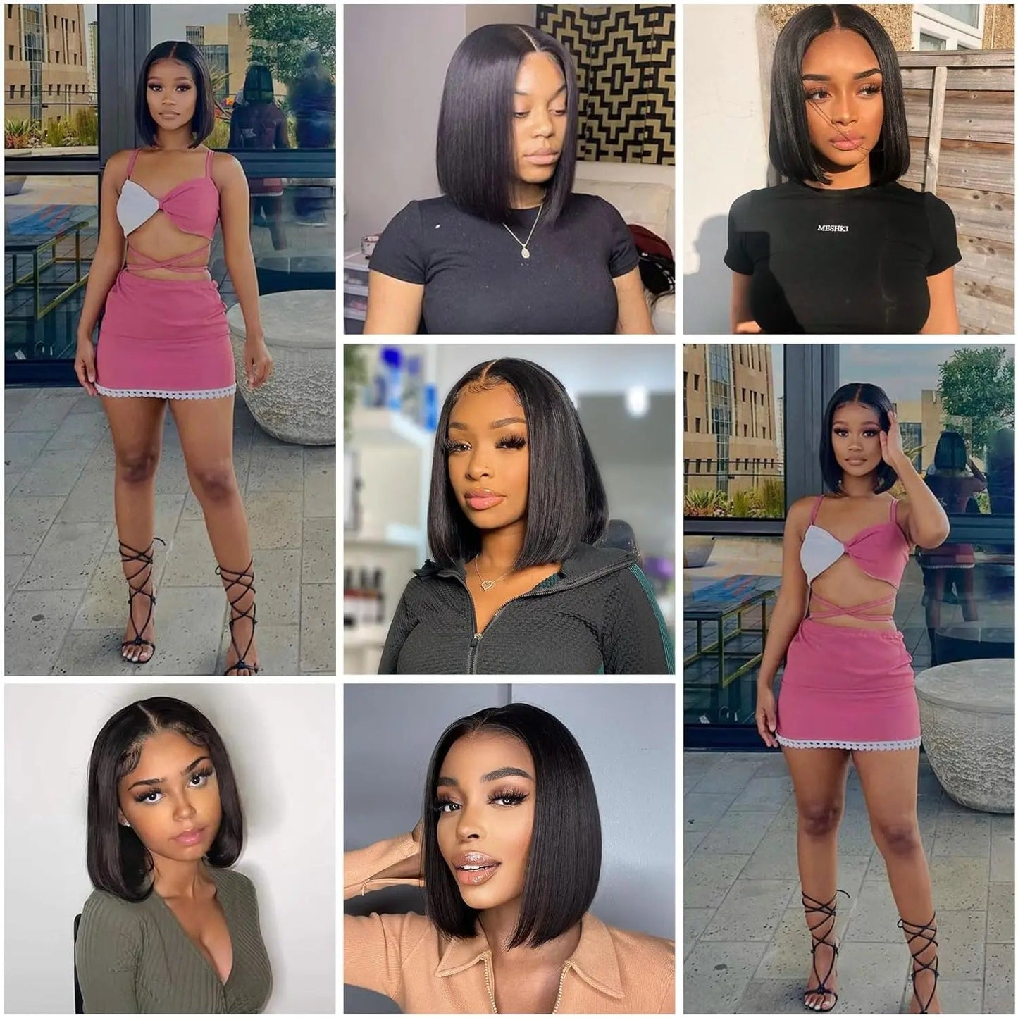 Wear And Go Glueless Wigs Human Hair Bob Straight Pre Cut Lace Front Wigs Human Hair Upgraded No Glue Lace Front Wigs For Women - MAGUSTA BEAUTY