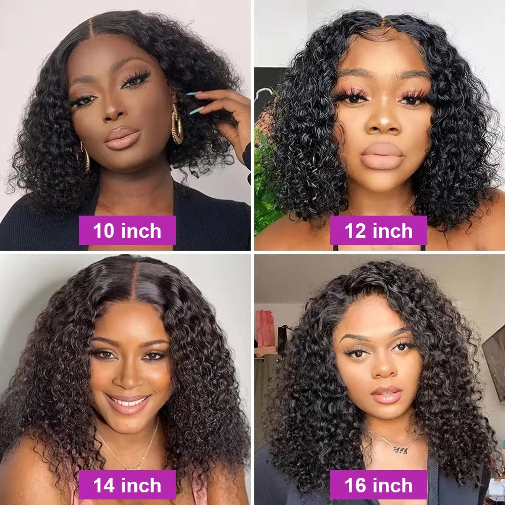 Wear Go 13x4 13x6 Water Wave Bob Lace Wig For Women Curly 7x5 Glueless Human Hair Wig Ready To Go Human Hair Wigs Pre Cut 250% - MAGUSTA BEAUTY