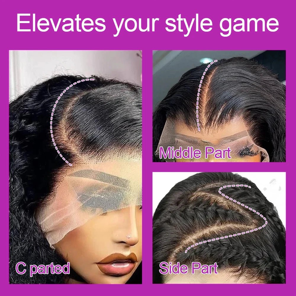 Wear Go 13x4 13x6 Water Wave Bob Lace Wig For Women Curly 7x5 Glueless Human Hair Wig Ready To Go Human Hair Wigs Pre Cut 250% - MAGUSTA BEAUTY