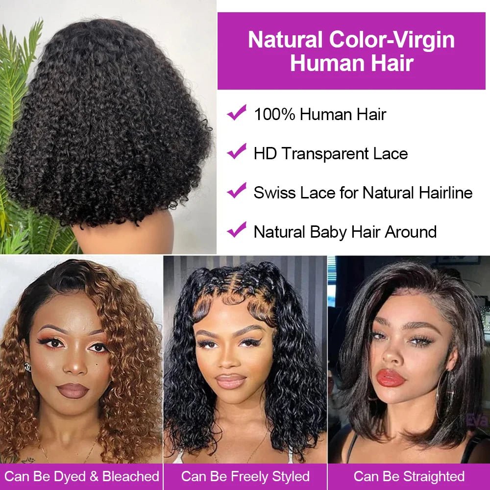 Wear Go 13x4 13x6 Water Wave Bob Lace Wig For Women Curly 7x5 Glueless Human Hair Wig Ready To Go Human Hair Wigs Pre Cut 250% - MAGUSTA BEAUTY