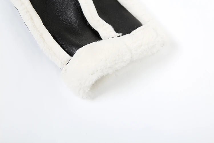 Weird Puss Furry Patchwork Women Crop Jacket Hipster Full Sleeve Open Stitch Hipster Streetwear Warm Outwear Basic Wild Coat - MAGUSTA BEAUTY
