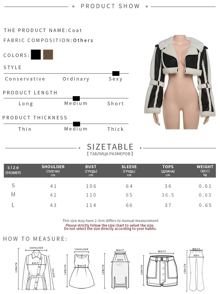 Weird Puss Furry Patchwork Women Crop Jacket Hipster Full Sleeve Open Stitch Hipster Streetwear Warm Outwear Basic Wild Coat - MAGUSTA BEAUTY