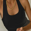 White Halter Sexy Backless Tank Tops for Women Streetwear 2023 Sleeveless Ribbed Knit Vest Top Cropped Feminino - MAGUSTA BEAUTY