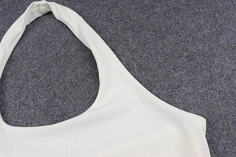 White Halter Sexy Backless Tank Tops for Women Streetwear 2023 Sleeveless Ribbed Knit Vest Top Cropped Feminino - MAGUSTA BEAUTY