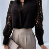 White Sexy Lace Hollow Out Women Blouse Autumn 2025 Spring Black Top Vintage Button Up Shirts Long Sleeve Mesh Design Tops 19948 - MAGUSTA BEAUTY