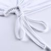 White T-shirt Crop Tops Women Summer Short Sleeve Solid Round Neck Short Tee Top Drawstring Slim Fashion Female Shirts - MAGUSTA BEAUTY