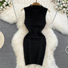 White/Black Sexy Summer Knit Strap Dress Women Tank V Neck Elatic Waist Bodycon Sundress Female Beach Midi Dress - MAGUSTA BEAUTY