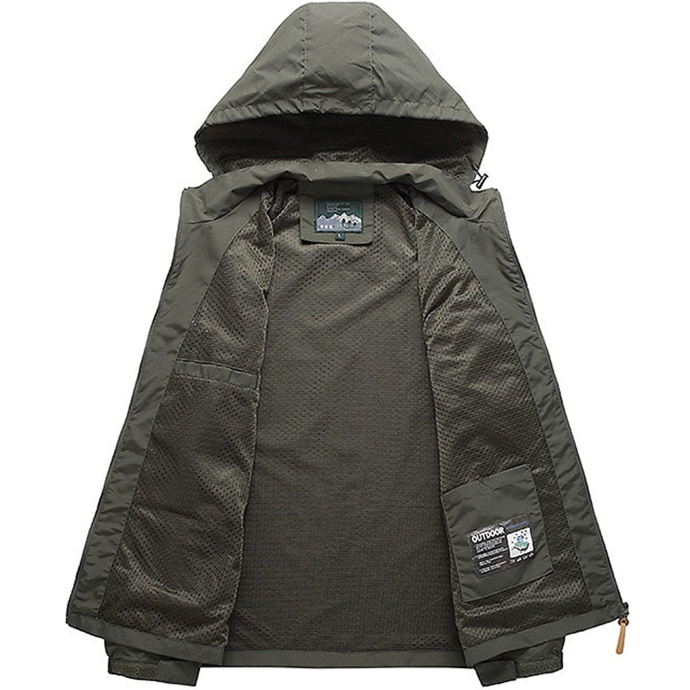 Windbreaker Men Tactical Jacket Waterproof Outdoor Hooded Coat Sports Military European Size S-5XL Field Climbing Thin Outwear - MAGUSTA BEAUTY