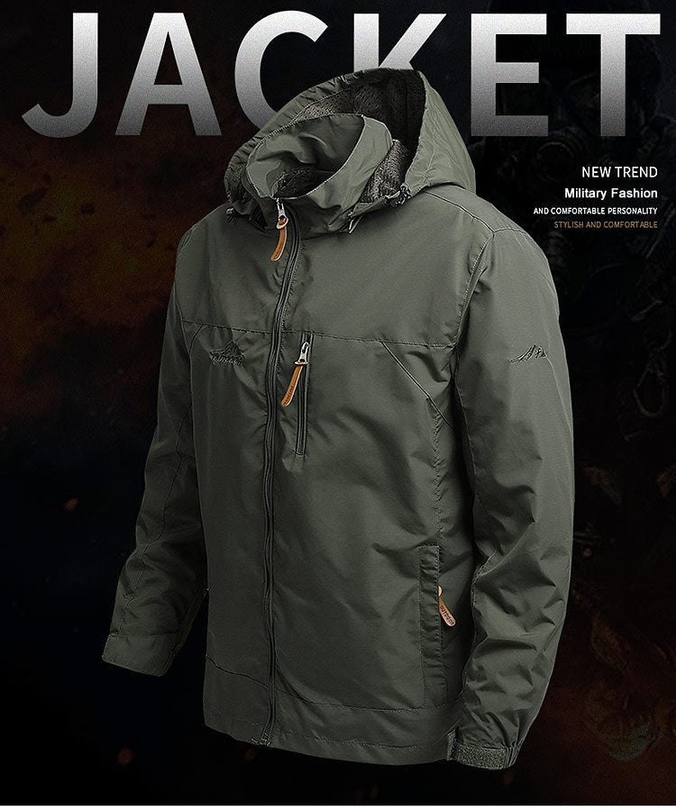 Windbreaker Men Tactical Jacket Waterproof Outdoor Hooded Coat Sports Military European Size S-5XL Field Climbing Thin Outwear - MAGUSTA BEAUTY