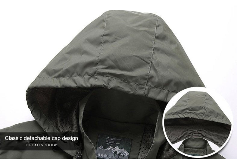 Windbreaker Men Tactical Jacket Waterproof Outdoor Hooded Coat Sports Military European Size S-5XL Field Climbing Thin Outwear - MAGUSTA BEAUTY