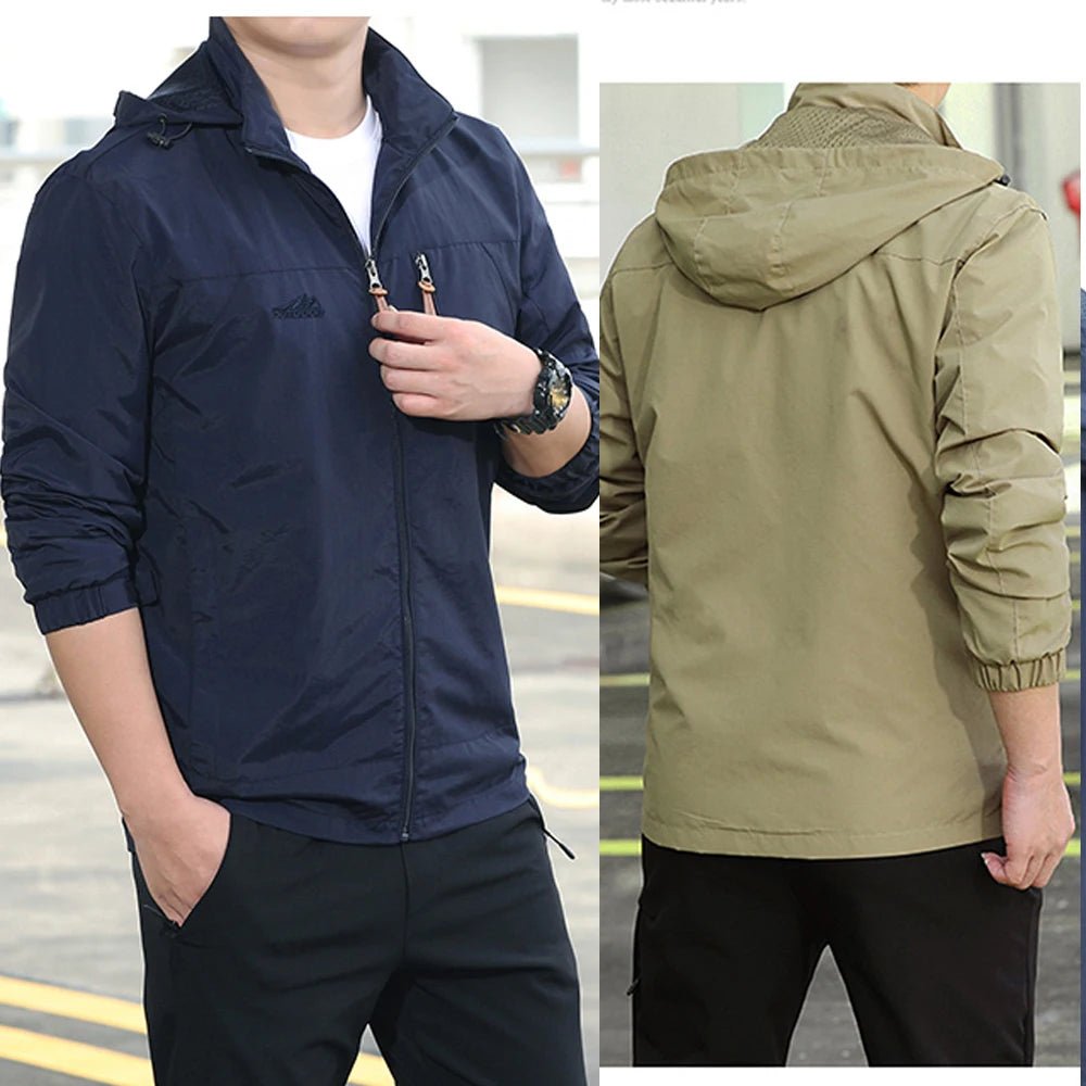 Windbreaker Men Tactical Jacket Waterproof Outdoor Hooded Coat Sports Military European Size S-5XL Field Climbing Thin Outwear - MAGUSTA BEAUTY