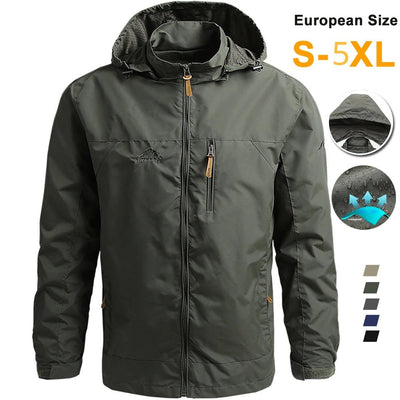 Windbreaker Men Tactical Jacket Waterproof Outdoor Hooded Coat Sports Military European Size S-5XL Field Climbing Thin Outwear - MAGUSTA BEAUTY