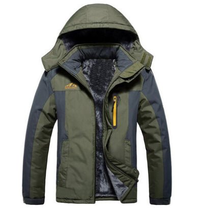 Winter Hooded Jacket Fashion Casual Warm Fleece Coat Windproof Rainproof Parka Windbreaker Men's Top - MAGUSTA BEAUTY