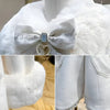 Winter New Japanese Sweet Bow Slim Medium Long Woolen Coat Faux Fur Collar Lolita Girl Women's Pink White Wool Jacket Overcoat - MAGUSTA BEAUTY
