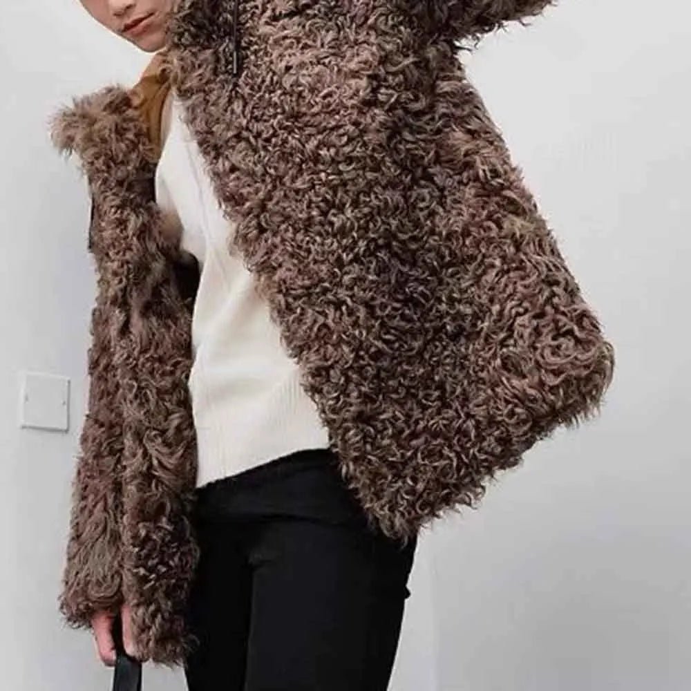 Winter New Men's Solid Color Faux Fur Long-Sleeved Jacket Korean Retro Fashion Trend Street Casual Loose Simple Niche Men's Top - MAGUSTA BEAUTY