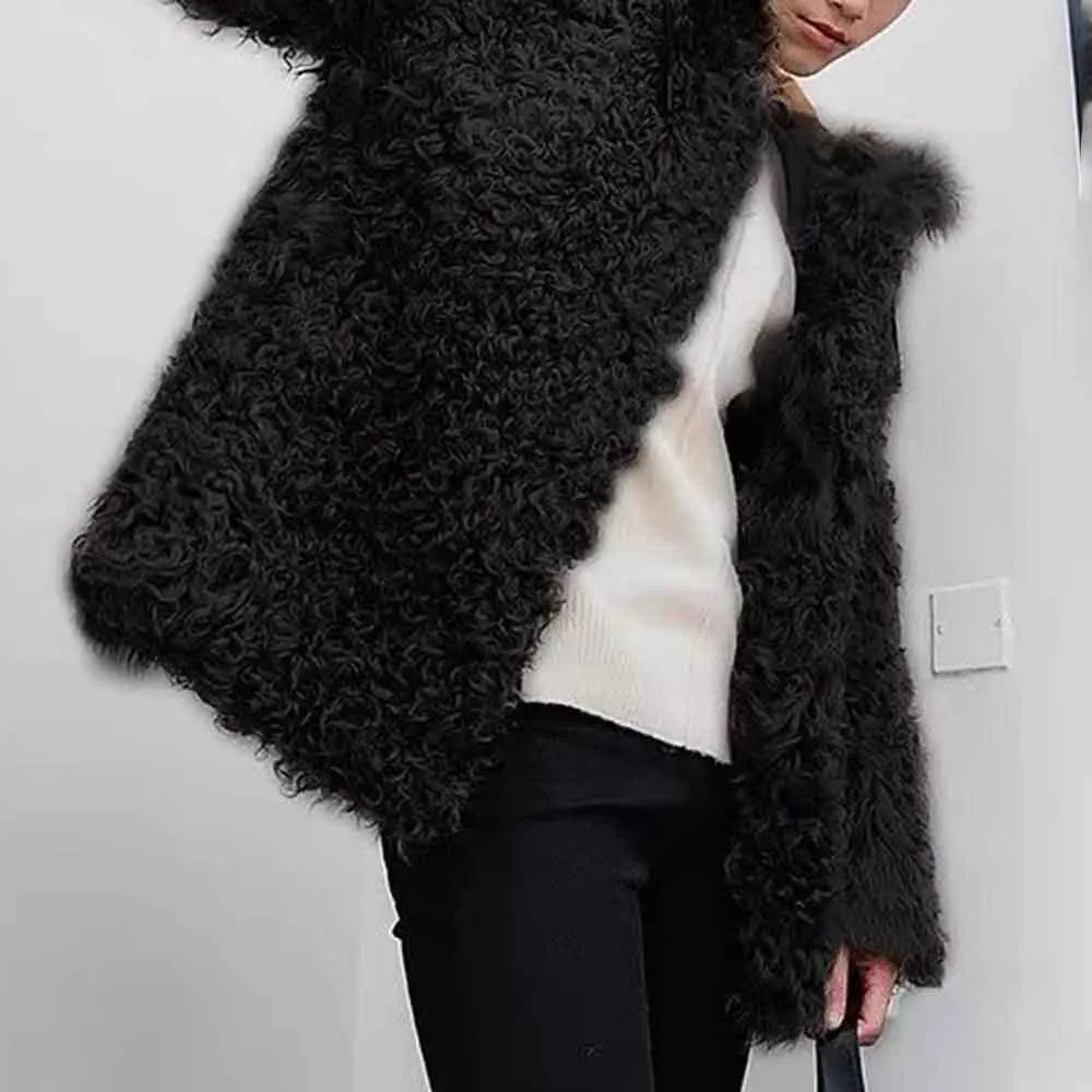 Winter New Men's Solid Color Faux Fur Long-Sleeved Jacket Korean Retro Fashion Trend Street Casual Loose Simple Niche Men's Top - MAGUSTA BEAUTY