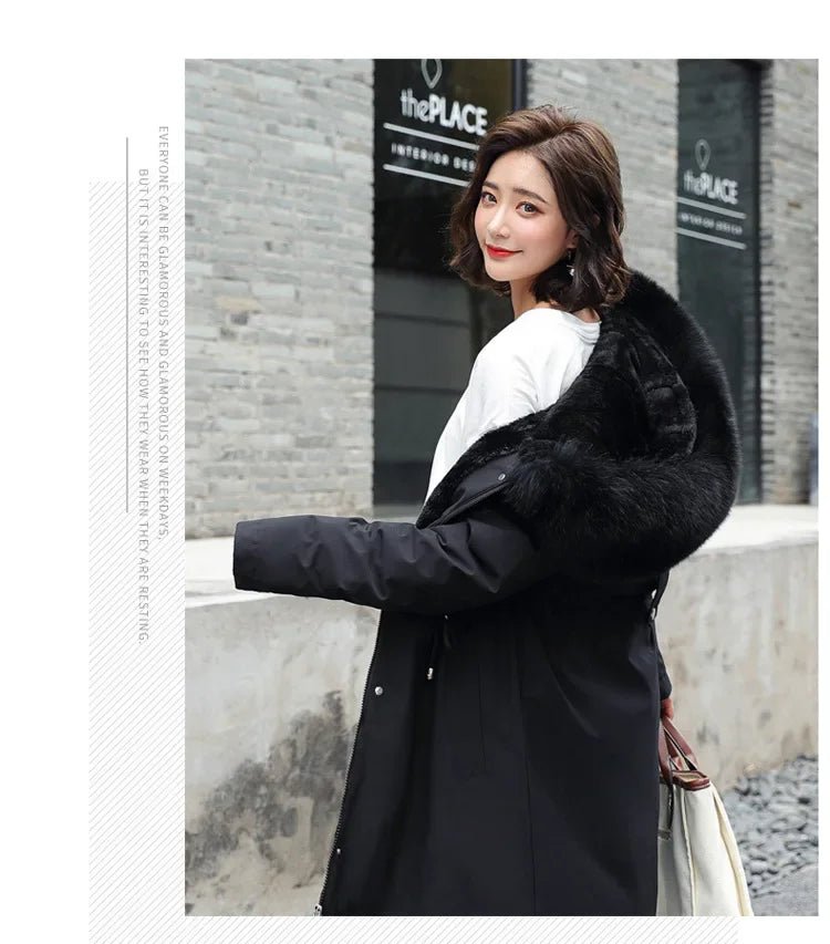 Winter Parka 2024 New Women Jacket Clothes Long Coat Wool Liner Hooded Jacket Fur Collar Thick Warm Snow Wear Fashion Parka - MAGUSTA BEAUTY
