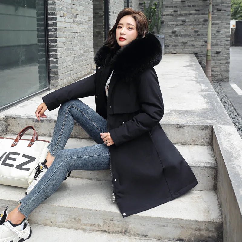 Winter Parka 2024 New Women Jacket Clothes Long Coat Wool Liner Hooded Jacket Fur Collar Thick Warm Snow Wear Fashion Parka - MAGUSTA BEAUTY