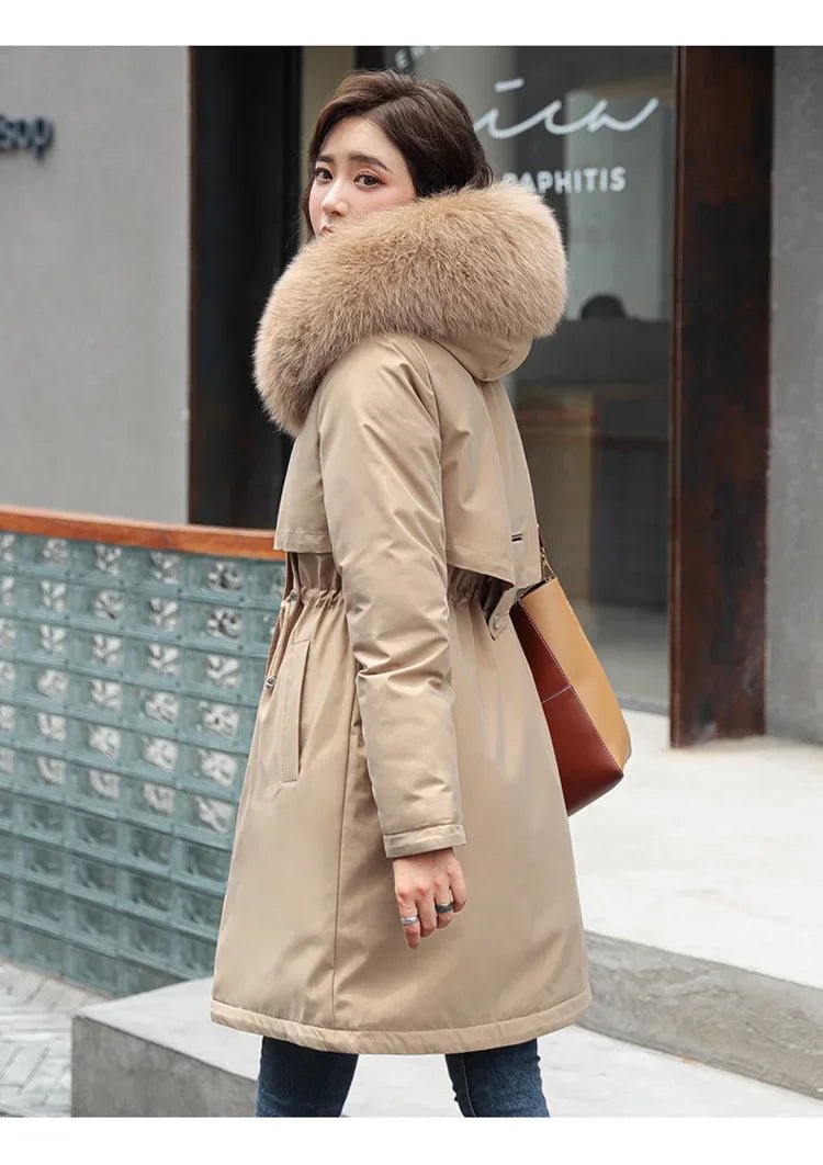 Winter Parka 2024 New Women Jacket Clothes Long Coat Wool Liner Hooded Jacket Fur Collar Thick Warm Snow Wear Fashion Parka - MAGUSTA BEAUTY