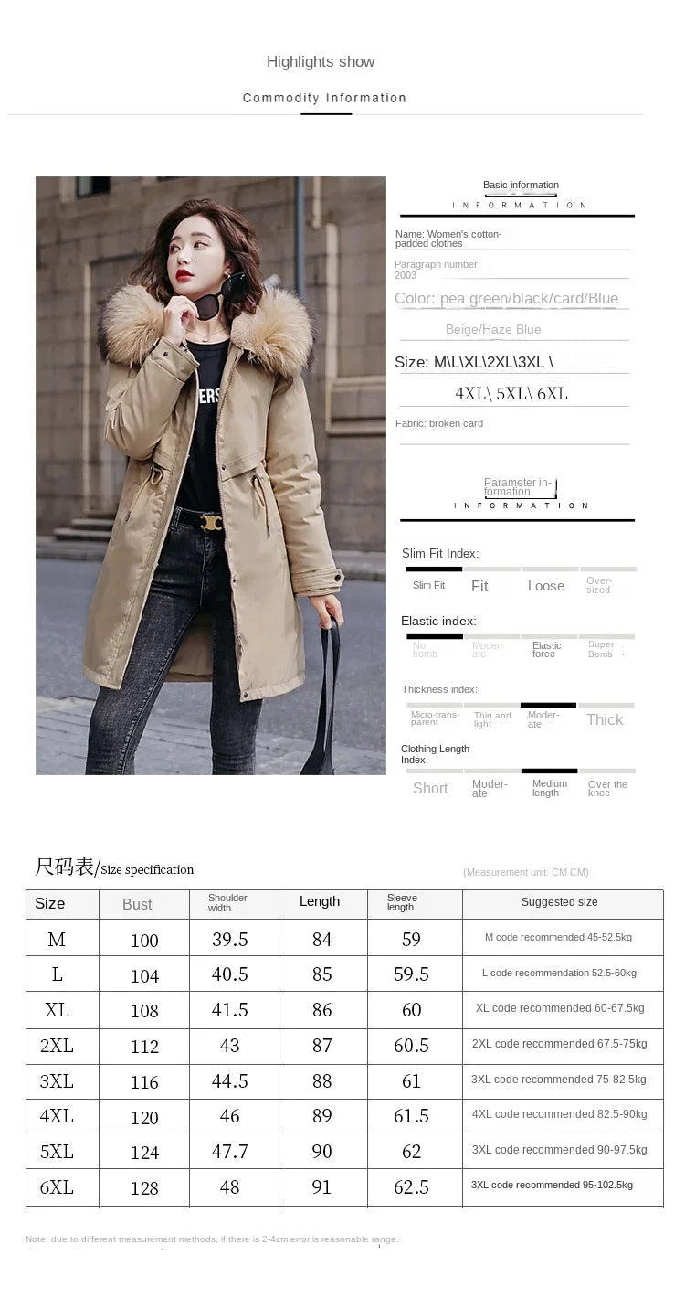 Winter Parka 2024 New Women Jacket Clothes Long Coat Wool Liner Hooded Jacket Fur Collar Thick Warm Snow Wear Fashion Parka - MAGUSTA BEAUTY