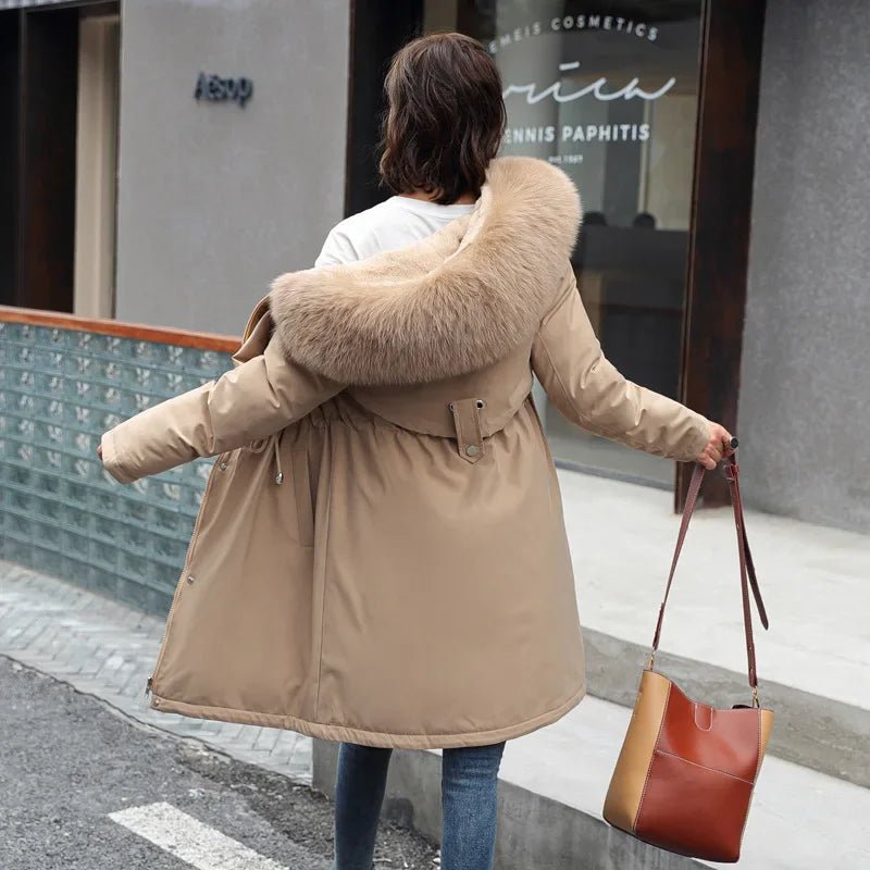 Winter Parka 2024 New Women Jacket Clothes Long Coat Wool Liner Hooded Jacket Fur Collar Thick Warm Snow Wear Fashion Parka - MAGUSTA BEAUTY