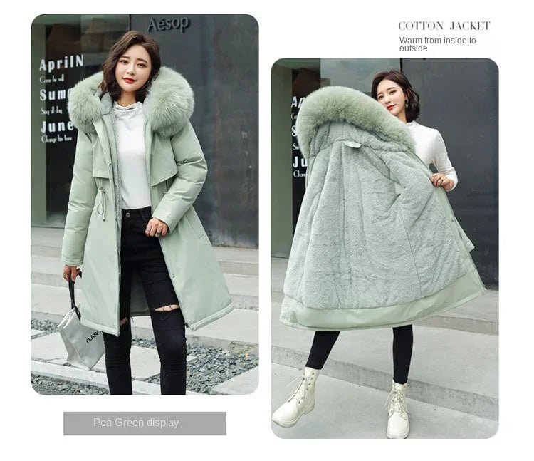 Winter Parka 2024 New Women Jacket Clothes Long Coat Wool Liner Hooded Jacket Fur Collar Thick Warm Snow Wear Fashion Parka - MAGUSTA BEAUTY