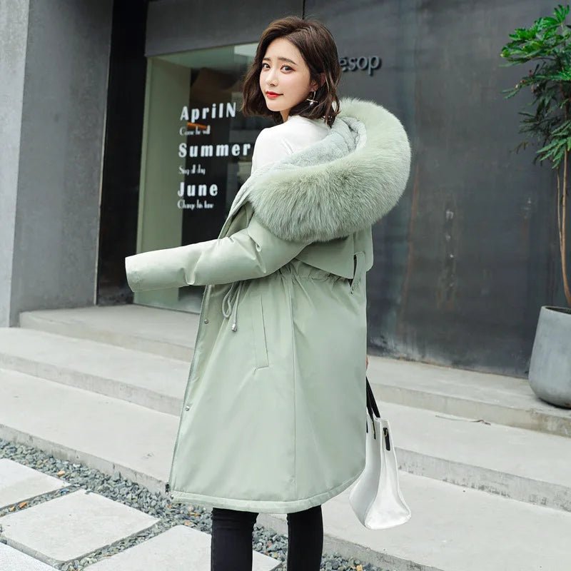 Winter Parka 2024 New Women Jacket Clothes Long Coat Wool Liner Hooded Jacket Fur Collar Thick Warm Snow Wear Fashion Parka - MAGUSTA BEAUTY