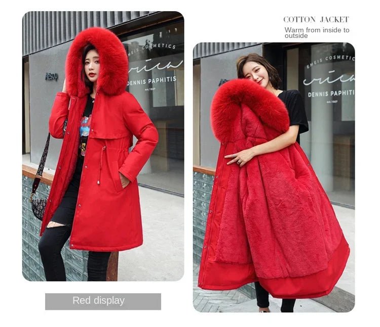Winter Parka 2024 New Women Jacket Clothes Long Coat Wool Liner Hooded Jacket Fur Collar Thick Warm Snow Wear Fashion Parka - MAGUSTA BEAUTY