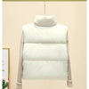Winter Short Down Sleeveless Vest Women Warm Stand Collar Zipper Jacket Casual Fashion Quilted Cropped Coats Street Outerwears - MAGUSTA BEAUTY