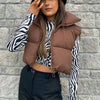 Winter Short Down Sleeveless Vest Women Warm Stand Collar Zipper Jacket Casual Fashion Quilted Cropped Coats Street Outerwears - MAGUSTA BEAUTY