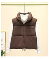 Winter Short Down Sleeveless Vest Women Warm Stand Collar Zipper Jacket Casual Fashion Quilted Cropped Coats Street Outerwears - MAGUSTA BEAUTY