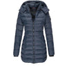 Winter Thicken Warm Women Parkas Solid Color Zippers Coats Long Sleeve Padded Puff Jacket Mid-Length Slim Female Hoodie Parkas - MAGUSTA BEAUTY