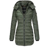 Winter Thicken Warm Women Parkas Solid Color Zippers Coats Long Sleeve Padded Puff Jacket Mid-Length Slim Female Hoodie Parkas - MAGUSTA BEAUTY