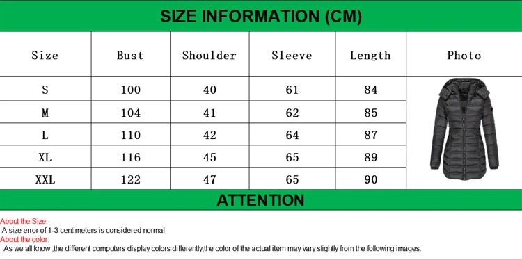 Winter Thicken Warm Women Parkas Solid Color Zippers Coats Long Sleeve Padded Puff Jacket Mid-Length Slim Female Hoodie Parkas - MAGUSTA BEAUTY