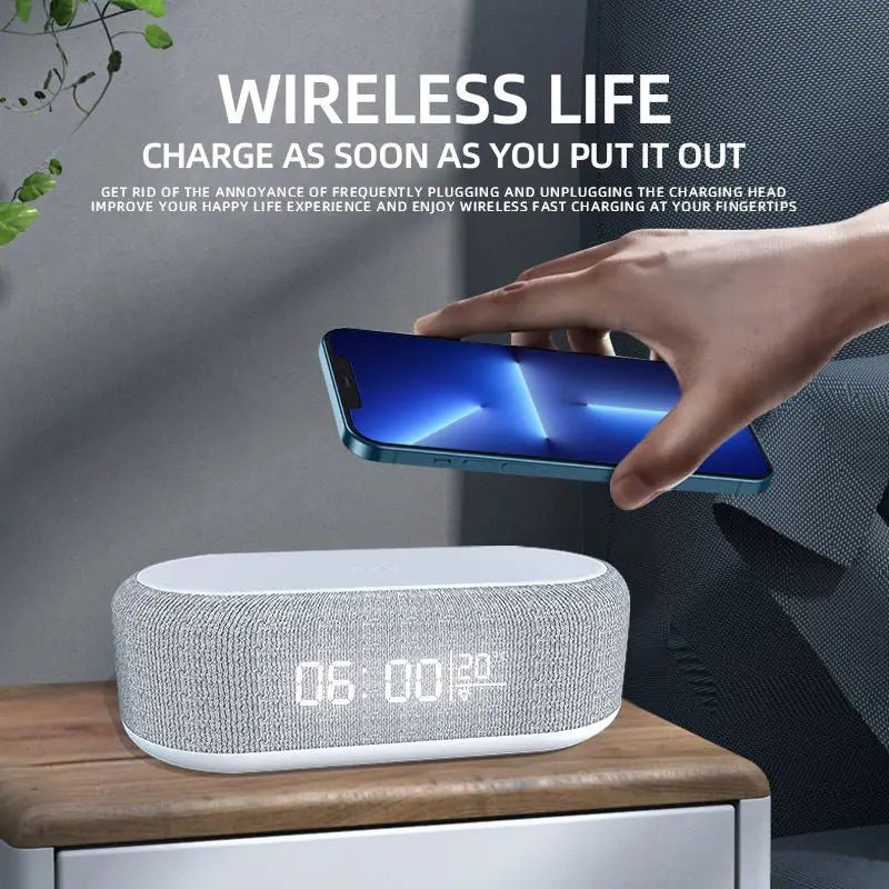 Wireless Charger Alarm Clock Time LED Light Thermometer Earphone Phone Charger 15W Fast Charging Dock Station for iPhone Samsung - MAGUSTA BEAUTY