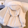 Women Autumn Winter Fashion Coats Korean Hooded Drawstring Padded Jackets Solid Female Casual Street Outfit Coat Zip Up Parkas - MAGUSTA BEAUTY