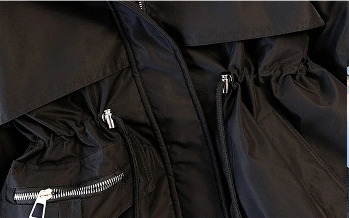 Women Autumn Winter Fashion Coats Korean Hooded Drawstring Padded Jackets Solid Female Casual Street Outfit Coat Zip Up Parkas - MAGUSTA BEAUTY