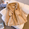 Women Autumn Winter Fashion Coats Korean Hooded Drawstring Padded Jackets Solid Female Casual Street Outfit Coat Zip Up Parkas - MAGUSTA BEAUTY