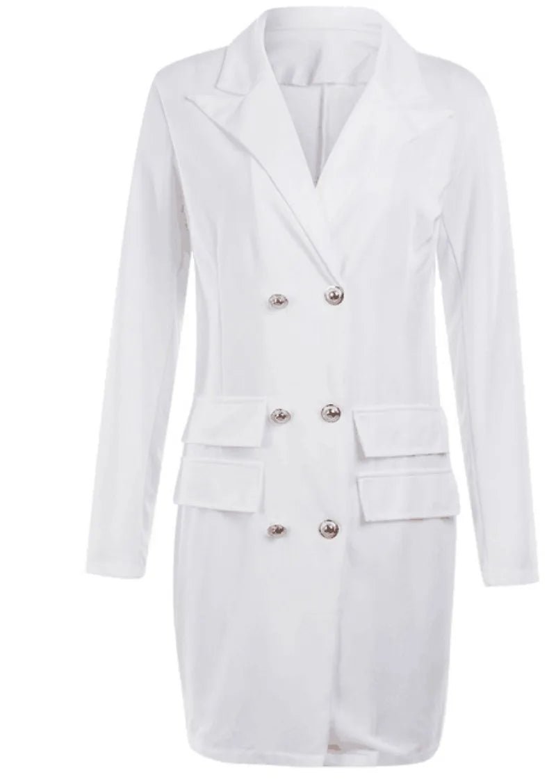 Women Blazer Elegant Office Lady Dress Long Sleeve Black White Spring Summer Female Causal Fashion Large Size Suit - MAGUSTA BEAUTY