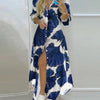 Women Boho Printed Long Shirts Dress Summer Turn-down Collar Long Sleeve Party Dress Female Casual Evening Maxi Dresses Vestidos - MAGUSTA BEAUTY