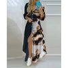 Women Boho Printed Long Shirts Dress Summer Turn-down Collar Long Sleeve Party Dress Female Casual Evening Maxi Dresses Vestidos - MAGUSTA BEAUTY
