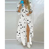 Women Boho Printed Long Shirts Dress Summer Turn-down Collar Long Sleeve Party Dress Female Casual Evening Maxi Dresses Vestidos - MAGUSTA BEAUTY