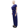 Women Casual Round Neck Drawstring Short Sleeve Top & High Waist Pants Set Summer Solid Two Piece Suit Sets Outfits Set Female - MAGUSTA BEAUTY