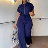 Women Casual Round Neck Drawstring Short Sleeve Top & High Waist Pants Set Summer Solid Two Piece Suit Sets Outfits Set Female - MAGUSTA BEAUTY