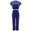 Women Casual Round Neck Drawstring Short Sleeve Top & High Waist Pants Set Summer Solid Two Piece Suit Sets Outfits Set Female - MAGUSTA BEAUTY