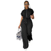 Women Casual Round Neck Drawstring Short Sleeve Top & High Waist Pants Set Summer Solid Two Piece Suit Sets Outfits Set Female - MAGUSTA BEAUTY