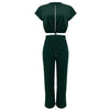 Women Casual Round Neck Drawstring Short Sleeve Top & High Waist Pants Set Summer Solid Two Piece Suit Sets Outfits Set Female - MAGUSTA BEAUTY
