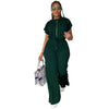 Women Casual Round Neck Drawstring Short Sleeve Top & High Waist Pants Set Summer Solid Two Piece Suit Sets Outfits Set Female - MAGUSTA BEAUTY