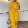 Women Casual Round Neck Drawstring Short Sleeve Top & High Waist Pants Set Summer Solid Two Piece Suit Sets Outfits Set Female - MAGUSTA BEAUTY