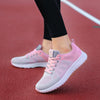 Women Casual Shoes Breathable Walking Mesh Lace Up Flat Shoes Sneakers Women Tenis Feminino Pink Black White - MAGUSTA BEAUTY